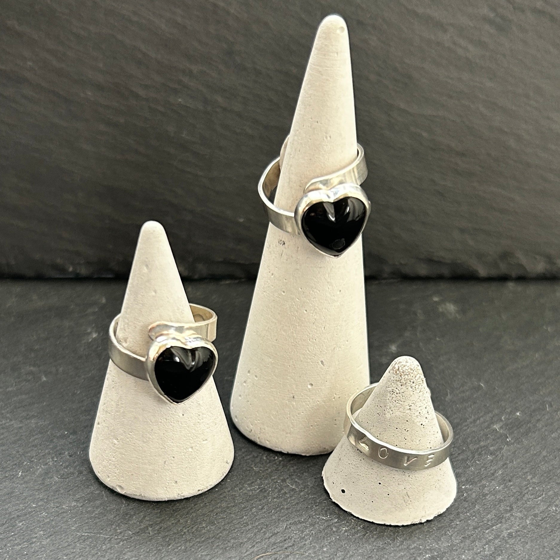 Black Heart stopper rings