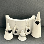 Black Heart stopper rings and necklaces