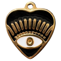 Charm Bar charm Black eye heart