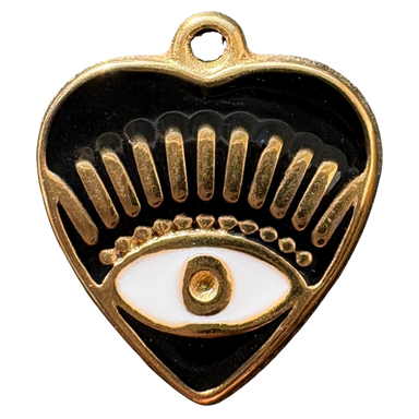 Black evil eye heart