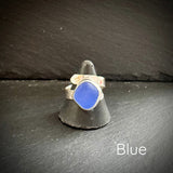 Sea Glass adjustable Sterling Silver ring