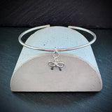 Bow charm Sterling silver bangle