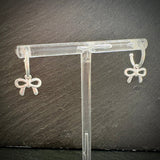 Bow charm Sterling silver earrings 