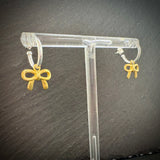 Bow charm Sterling silver earrings Gold plated