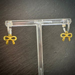 Bow charm Sterling silver earrings Gold plated