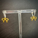 Bow charm Sterling silver earrings Gold plated