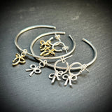 Bow charm bangles and earrings