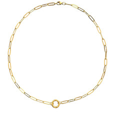 Circle Carabiner Necklace  18"