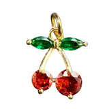Charm Bar charm Crystal cherry charm