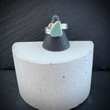 Turquoise Sea Glass adjustable Sterling Silver ring