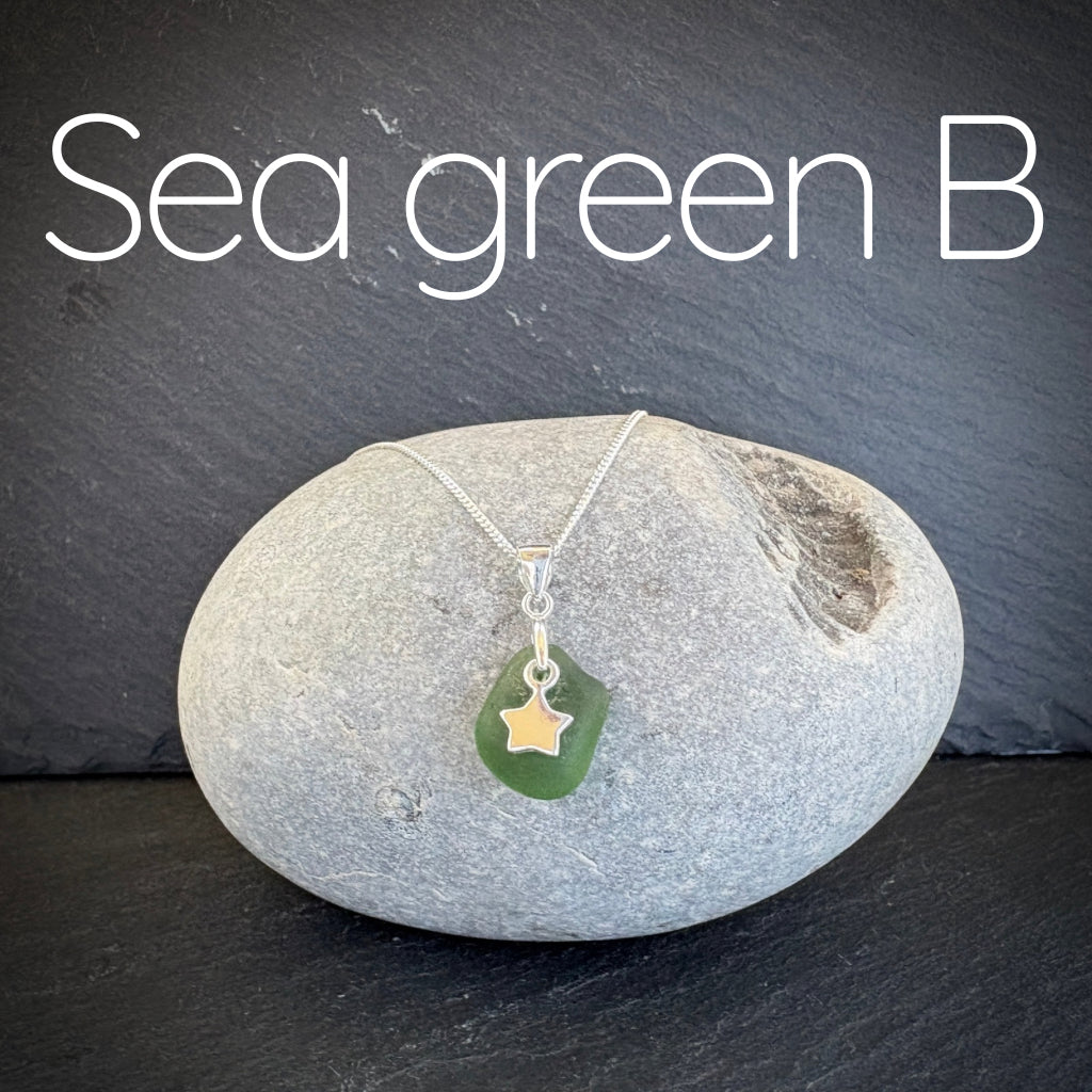 Small Sea Glass necklace with star charm