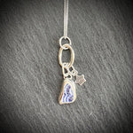 Silver Sea pottery stacking necklace