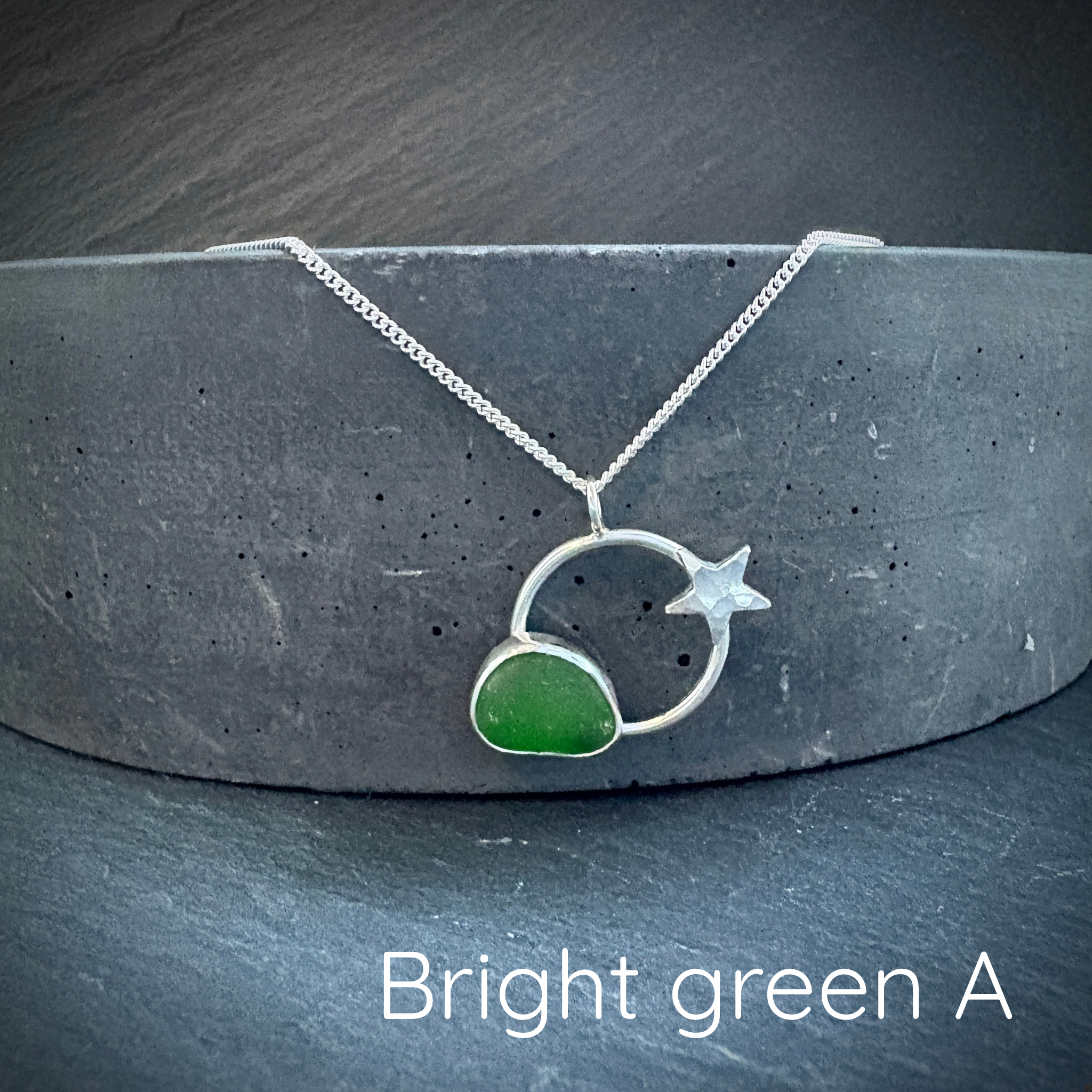 Seren Sterling Silver Star Sea Glass necklace