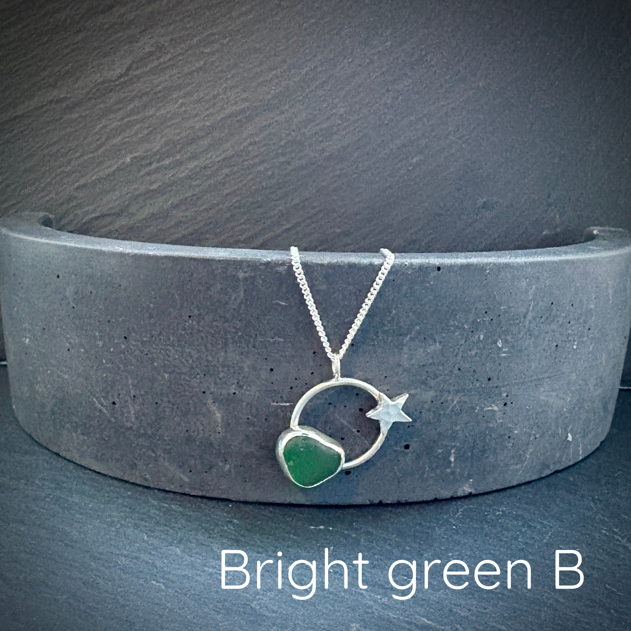 Seren Sterling Silver Star Sea Glass necklace