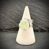 Sea Foam Sea Glass adjustable Sterling Silver ring