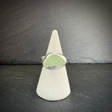 Large Sea foam Sea Glass adjustable Sterling Silver ring A