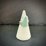Turquoise Sea Glass adjustable Sterling Silver ring b