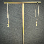 Glimmer drop earrings Silver with Gold arrows