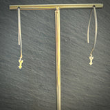 Glimmer drop earrings Silver with Gold arrows