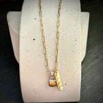Gold padlock love stack necklace