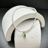 Sterling Silver Sea Glass stacking bracelet- Green