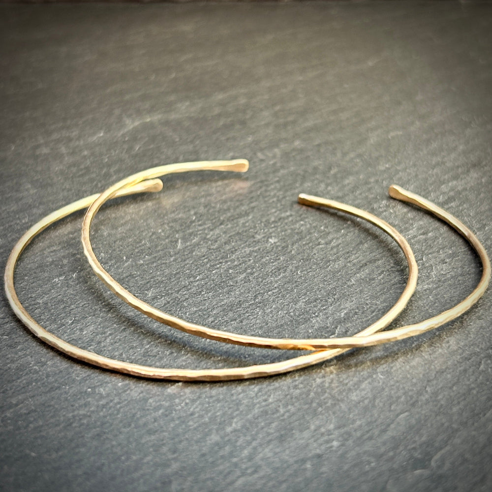Hammered Gold cuff bangles
