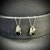 Heart Stopper black heart necklace sterling silver