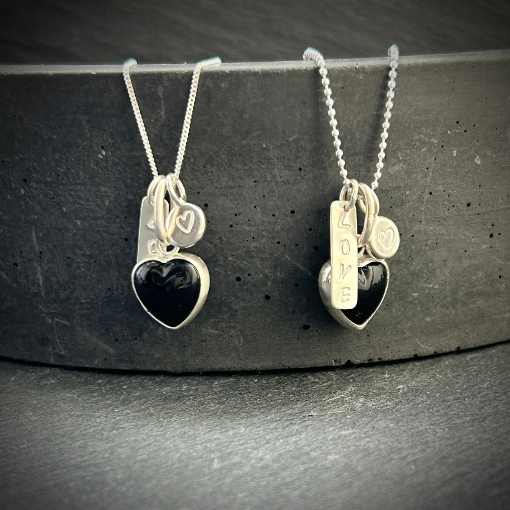 Heart Stopper black heart necklace