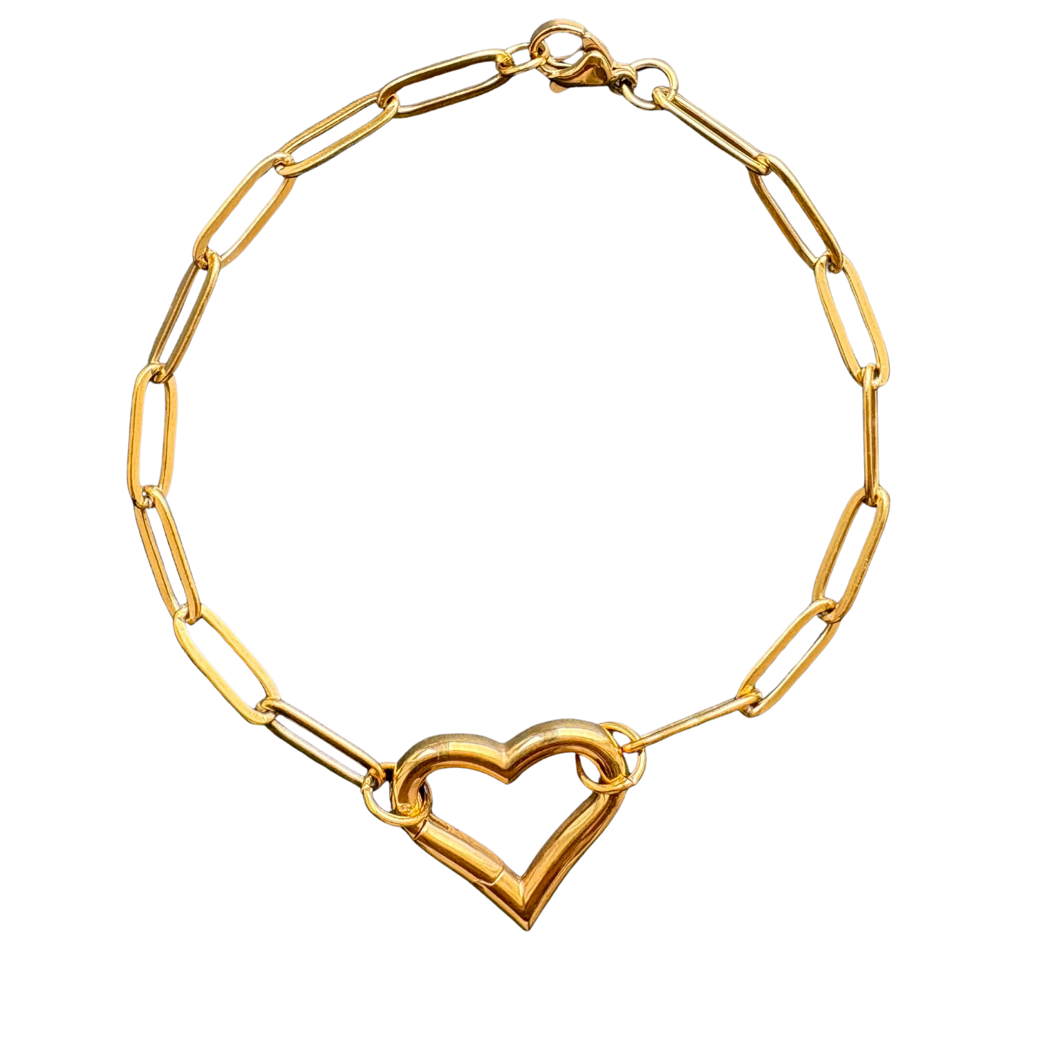 Heart Carabiner bracelet  7"