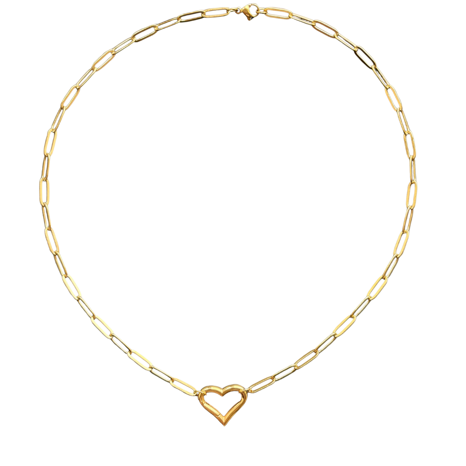 Heart Carabiner Necklace  18"