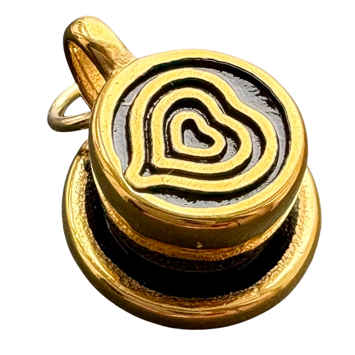 Cappuccino gold charm bar charm 