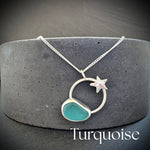 Turquoise Sea Glass Seren Star Silver necklace