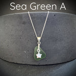 Small sea green sea glass necklace