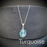 turquoise small sea glass necklace