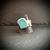 Sea Glass & pebbles adjustable Sterling Silver ring