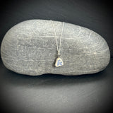 Sterling Silver Sea Pottery heart necklace Blue and White a