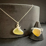 Sea Glass necklace with Silver starfish charm