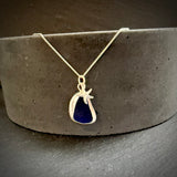 Sea Glass necklace with Silver starfish charm