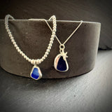 Sea Glass necklace with Silver starfish charm