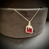Sea Glass necklace with Silver starfish charm
