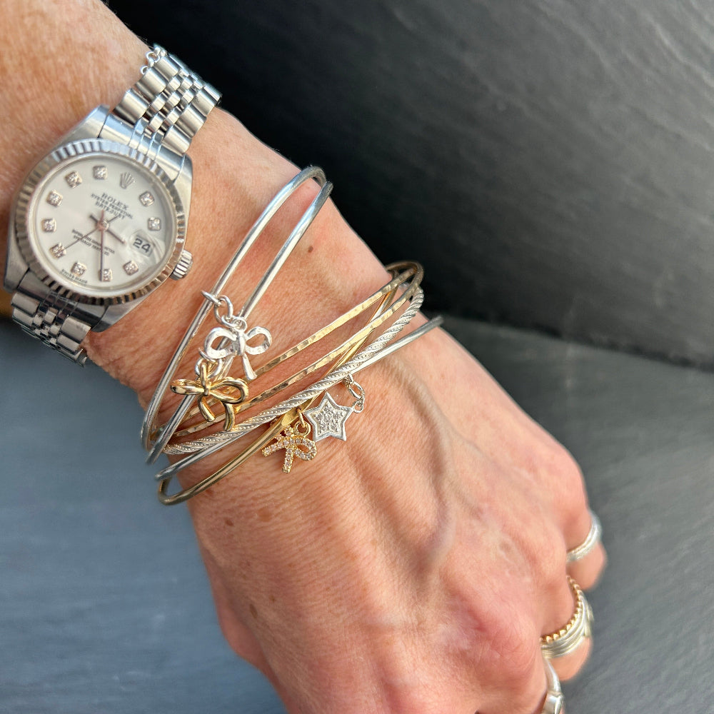 Luxe silver and gold bangles