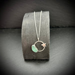 Pale turquoise Silver seren star necklace
