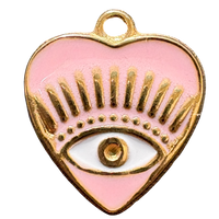 Pink evil eye heart