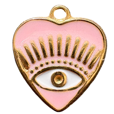 Pink evil eye heart