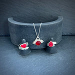 Red Sea glass silver jewellery