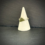 Sterling Silver Sea Glass ring in Green glass