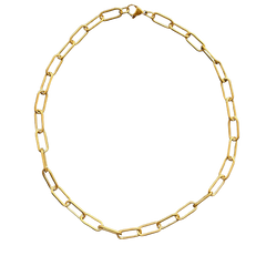 Rounded paperclip necklace  18"