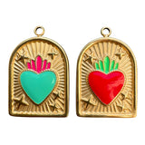 Charm Bar charm Sacred heart charm multicoloured