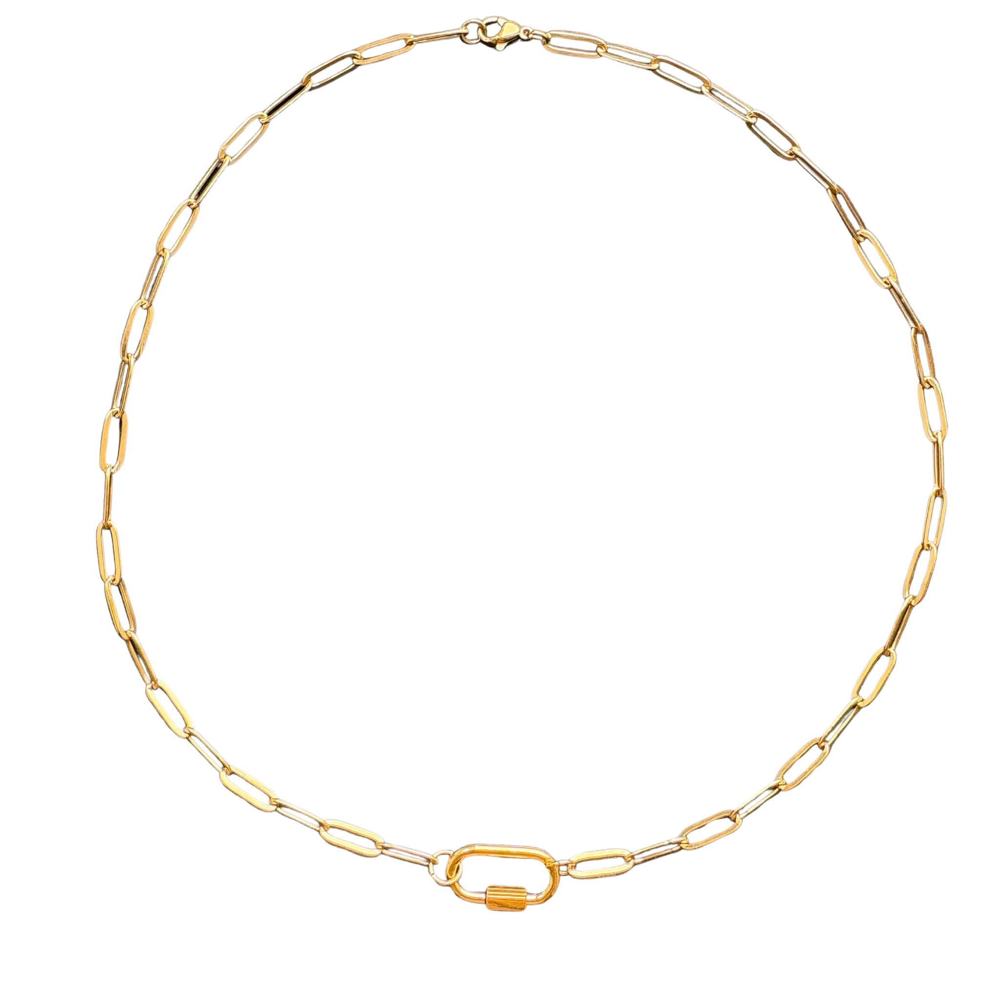 Screw Carabiner Necklace  18"