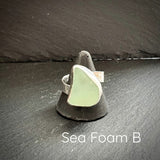 Sea Glass adjustable Sterling Silver ring